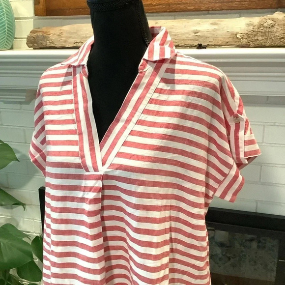 #300 NWT Super Soft Liz Claiborne Linen Top Size Small. Oversized - Picture 3 of 8